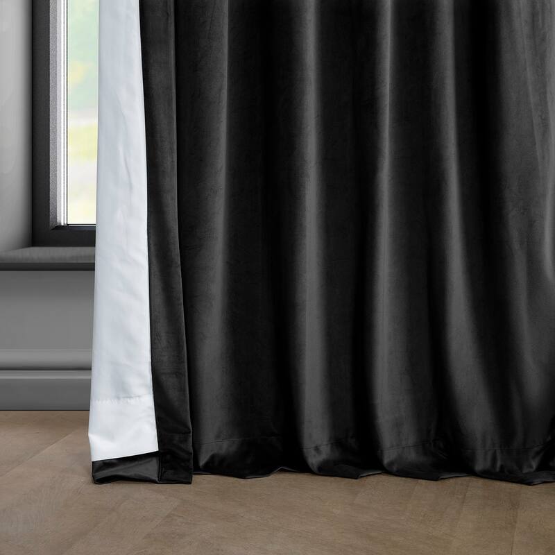 Exclusive Fabrics Heritage Plush Velvet Room Darkening Curtains (1 Panel) Luxury Velvet Curtains for Bedroom & Living Room.