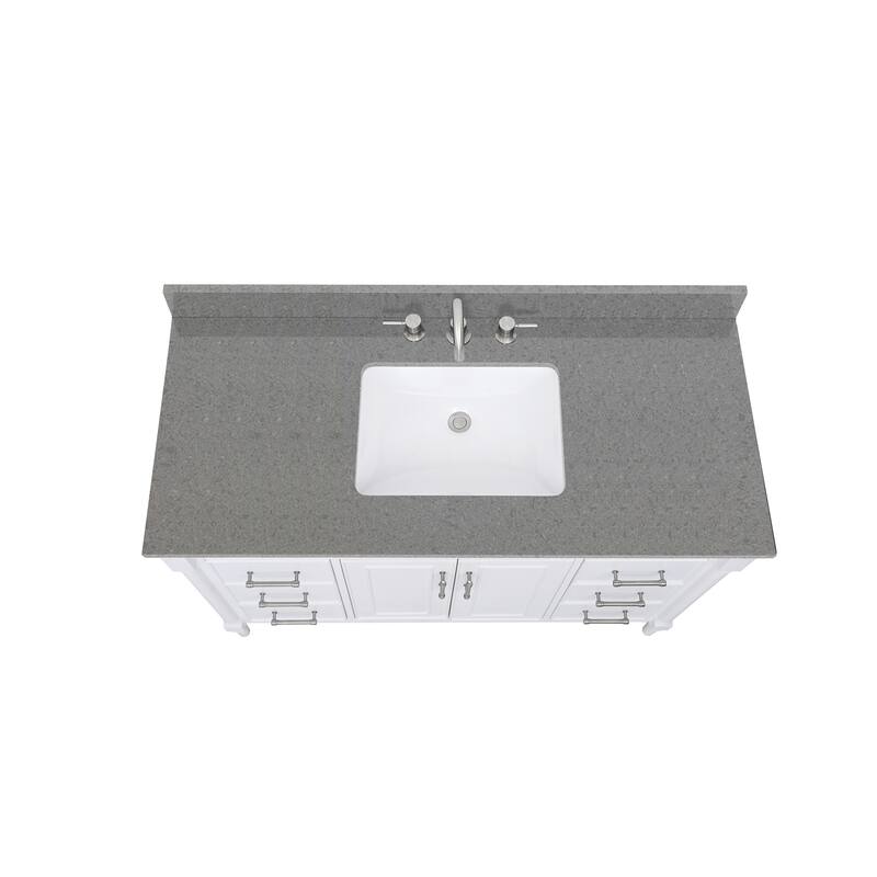 Avanity Quartz Vanity Top with Rectangular Undermount Sinks