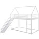 preview thumbnail 22 of 26, Modern Black Twin Over Twin House Bunk Bed With Convertible Ladder and Slide