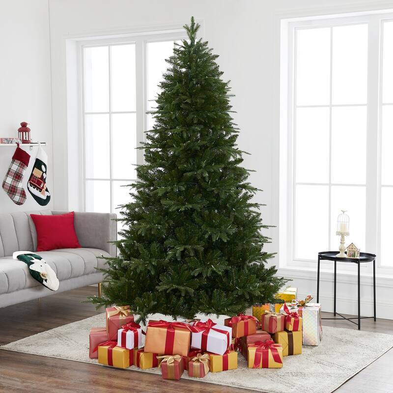 Traditional Artificial Christmas Tree with Lights, Prelit Christmas Tree, Pine Fir Christmas Tree with LED Lights