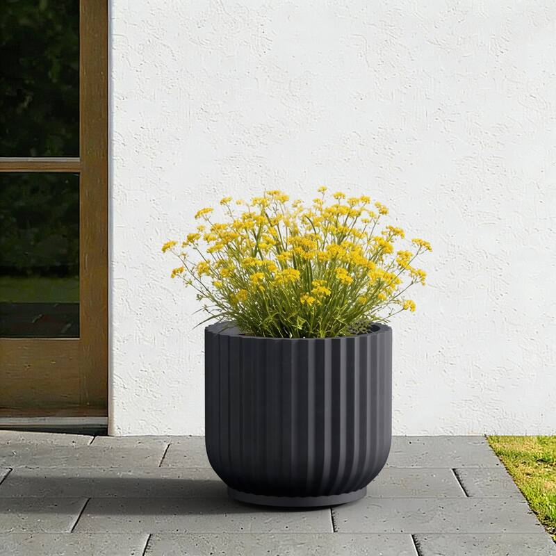 Upgraded Interior Concrete Round Planter / Pot Drainage Hole