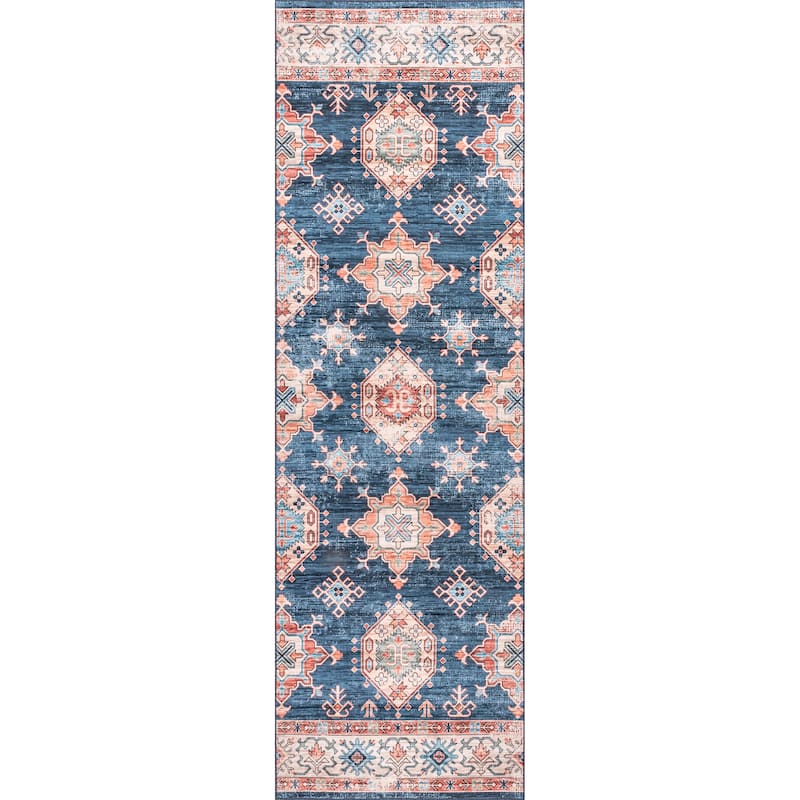 Nuloom Finley SpinClean Machine Washable Vintage Distressed Area Rug