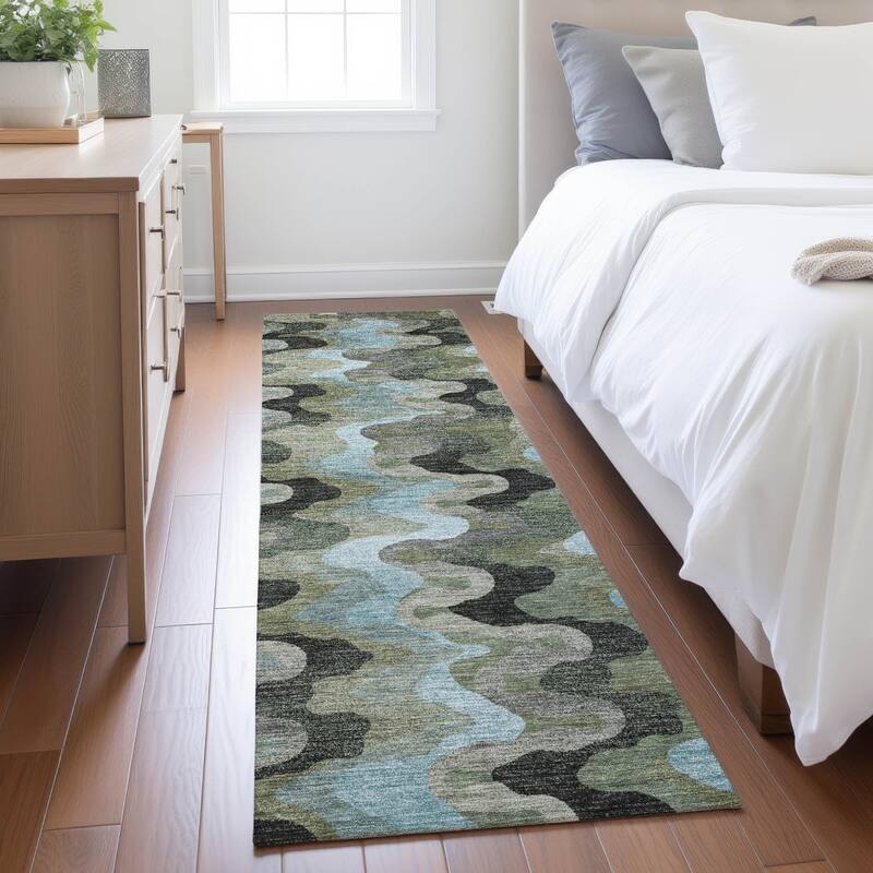 Machine Washable Indoor/ Outdoor Modern Mason Chantille Rug