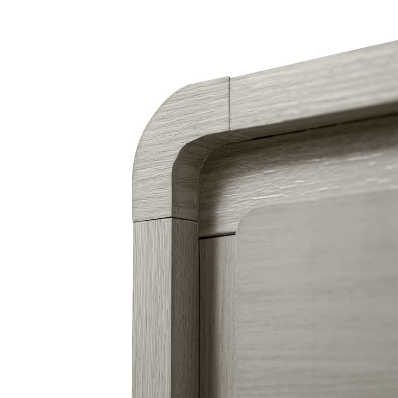 Furniture of America Thaila Modern 2-Piece Grey Wood Upholstered Panel Bedroom Set with LED on Headboard