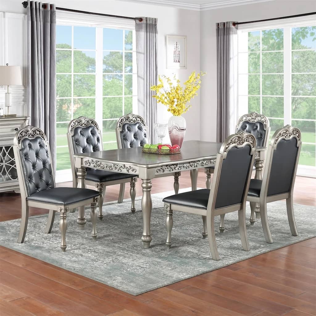 Set of 2 PU Upholstered Dining Chairs