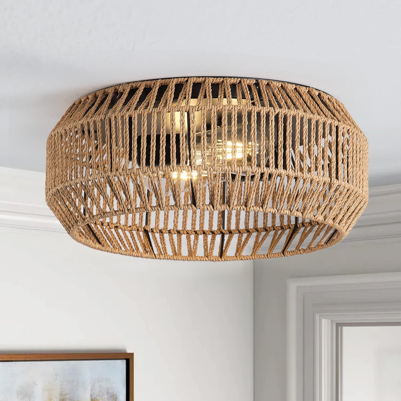 Flush mount paper ceiling light on sale