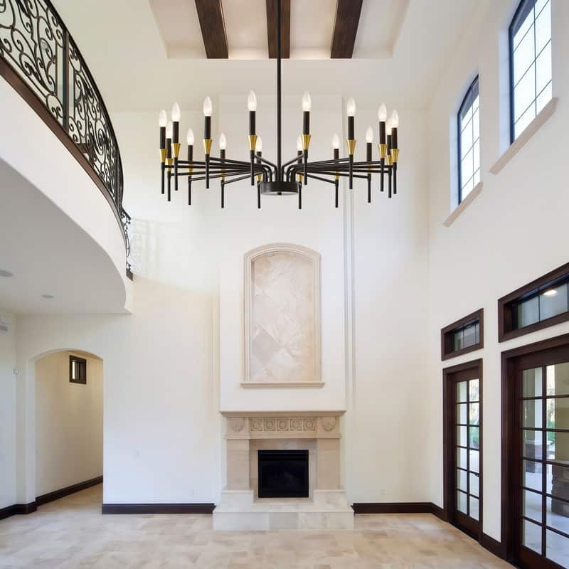 Black Farmhouse Chandelier Modern Candle Chandelier for Dining Room