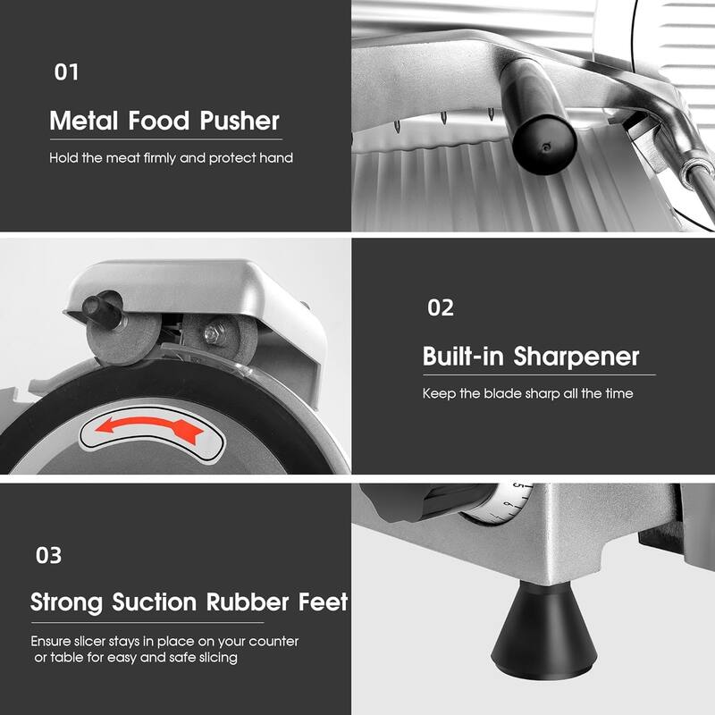 Electric Commercial Meat Slicer Steel 8.5" Blade Frozen Meat Slicer - 8 INCH
