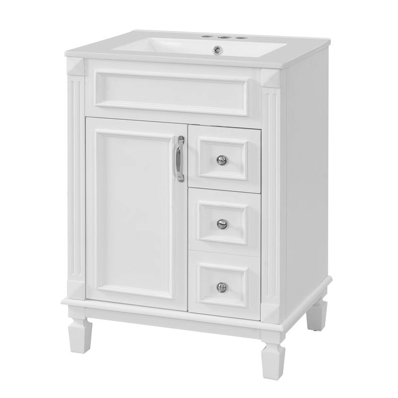 24" Bathroom Vanity with Ceramic Sink