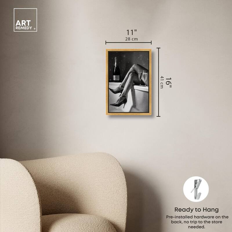 Champagne Bath Glamour Canvas by Art Remedy