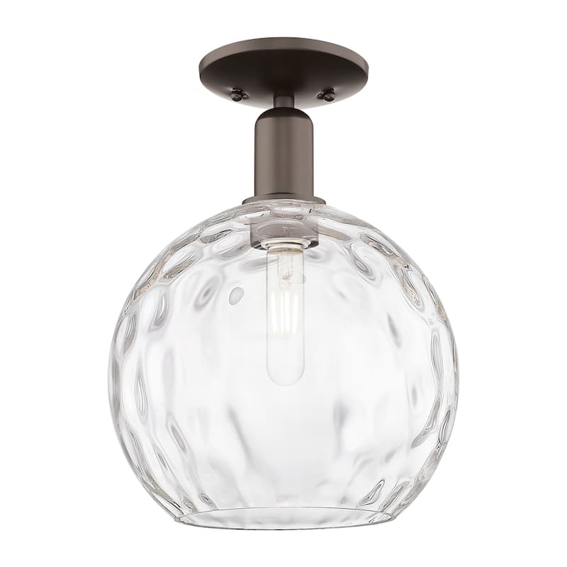 Innovations Lighting 716-1C-14-10 Athens Water Glass Semi-Flush Athens - Oil Rubbed Bronze / Clear Water Glass