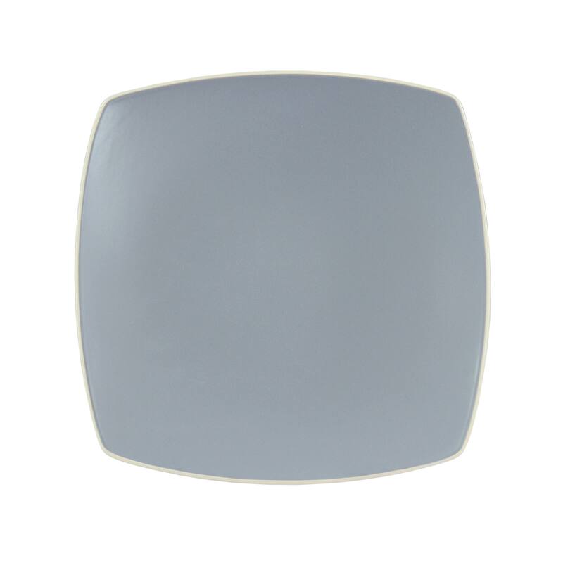 12 Piece Square Stoneware Dinnerware Set in Grey and Black