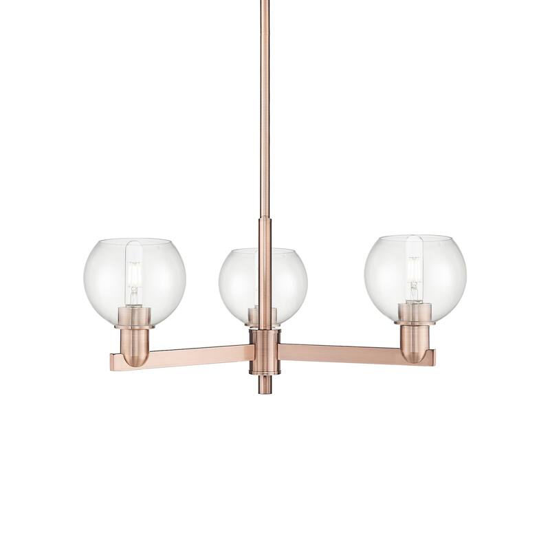 Innovations Lighting 716-3CR-10-28 Athens Chandelier Athens 3 Light - Antique Copper / Clear
