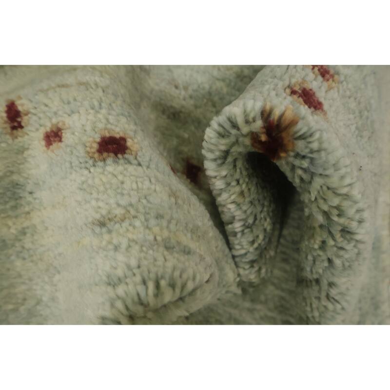 Hand Knotted Oriental 100% Wool Carpet Tribal Modern Navy Blue & Blues Gabbeh (kashkoli) Area Rug - 2' 11'' X 2' 2''