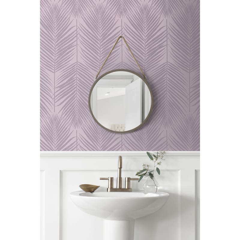 Seabrook Designs Persei Palm Glass Beaded Unpasted Wallpaper