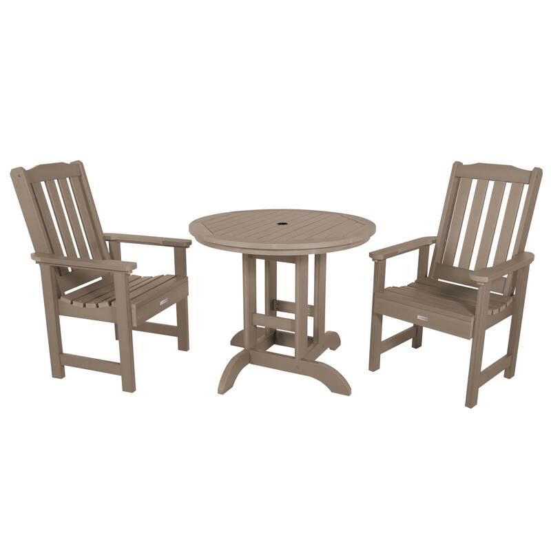 Lehigh 3-Piece Outdoor Dining Set - 36" Round Table, Dining-height - Woodland Brown