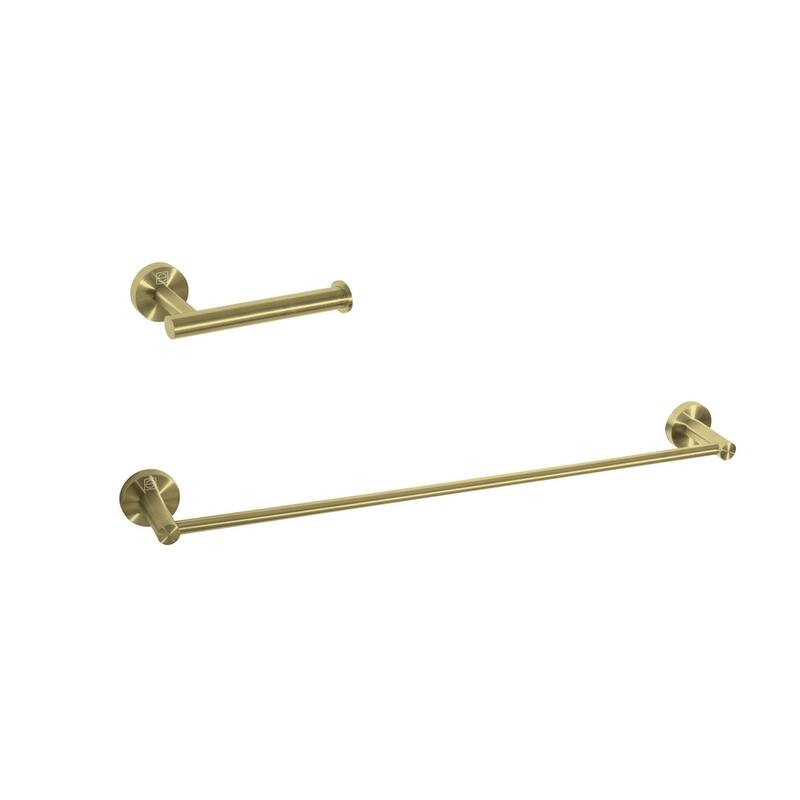 Indigo Home 2-Piece Bathroom Hardware Set - Brushed Gold