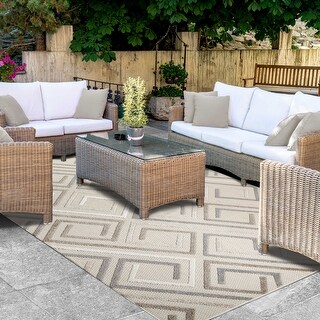 Superior Contemporary Geometric Indoor Outdoor Area Rug