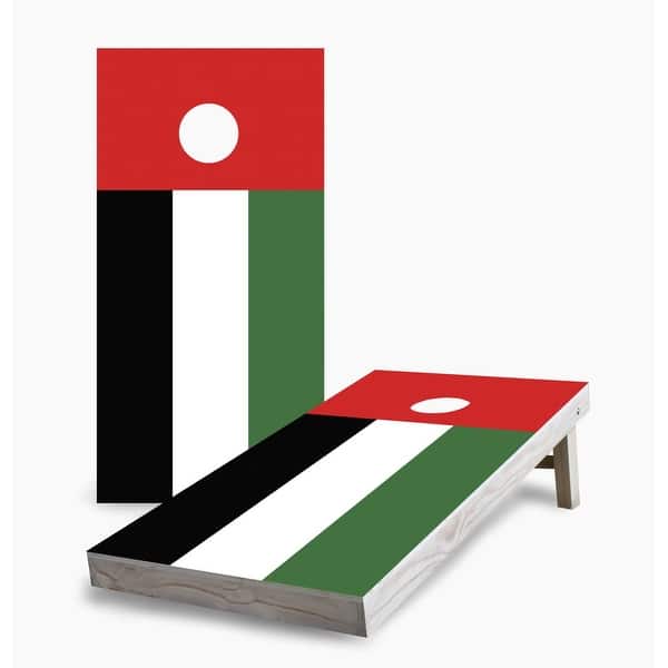 slide 2 of 7, United Arab Emirates Flag Cornhole Game (Choose Wraps or Boards) 2x4 Boards (24" x 48") - Include ALL Accessories