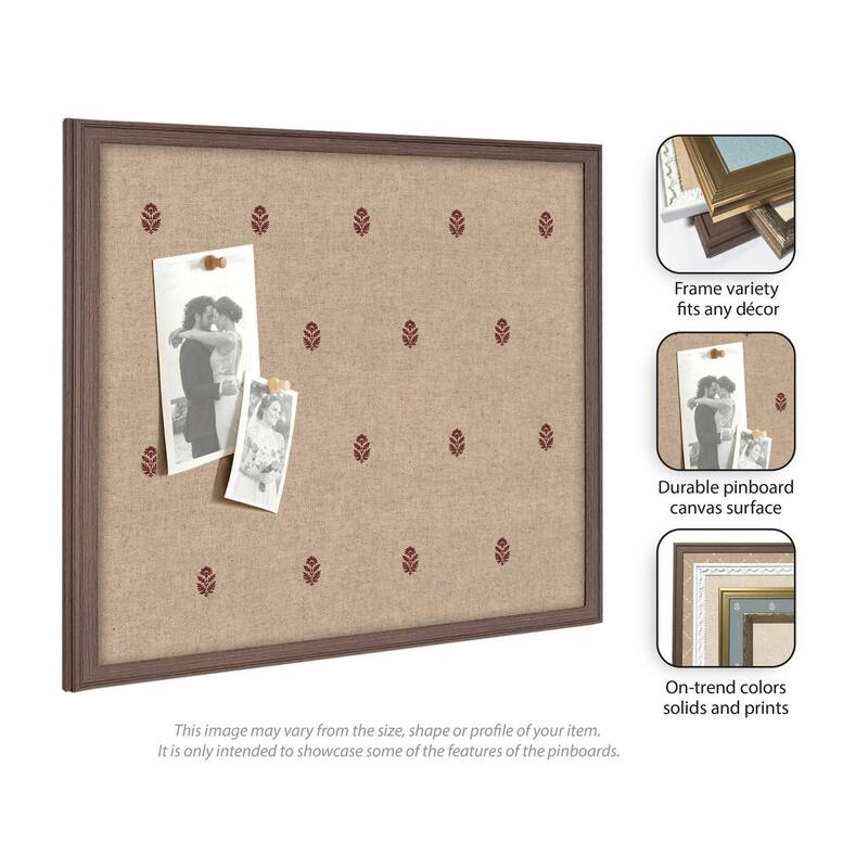 Kate and Laurel Pinboard Red Botanical Block Print