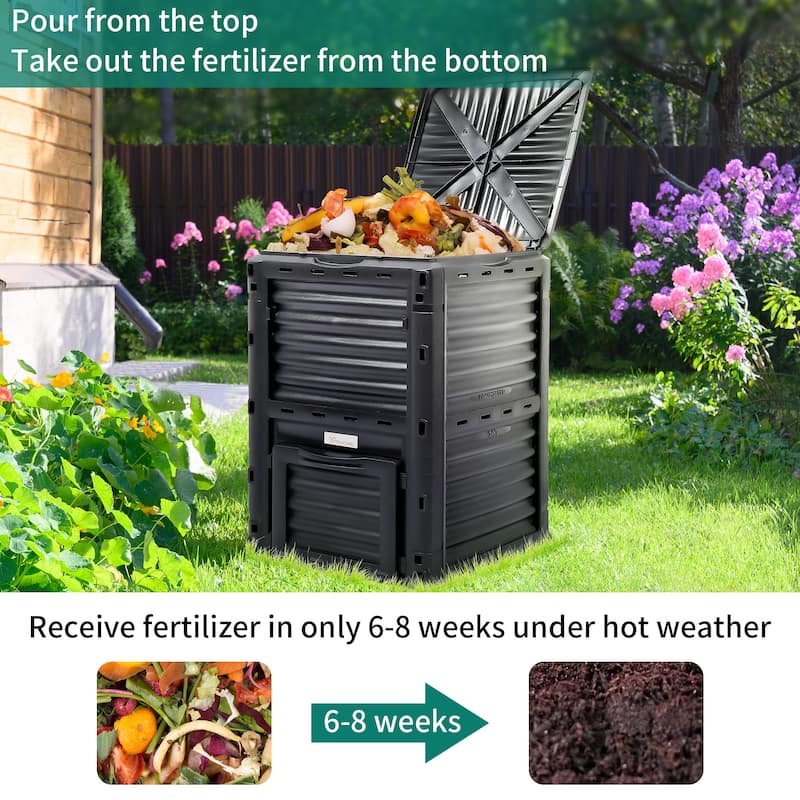 80 Gal. Plastic Outdoor Stationary Composter