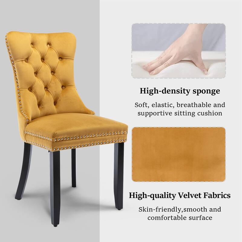 Modern Tufted Velvet Side Dining Chairs (Set of 4)