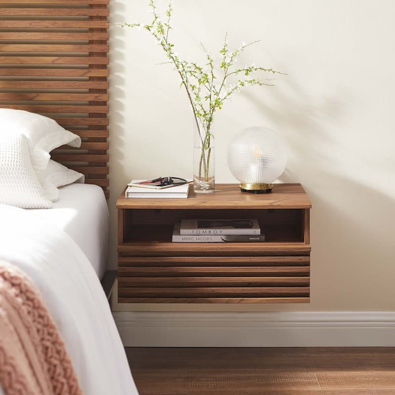 Render Wall-Mount Nightstand - Walnut