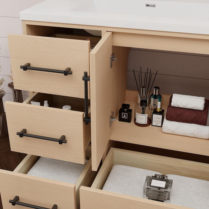 Victoria 36'' L Drawer Freestanding Vanity with Acrylic Sink - 35.5