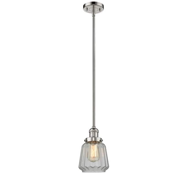 Innovations Lighting Chatham Single Light 6" Wide Mini Pendant with - Polished Nickel / Clear Fluted