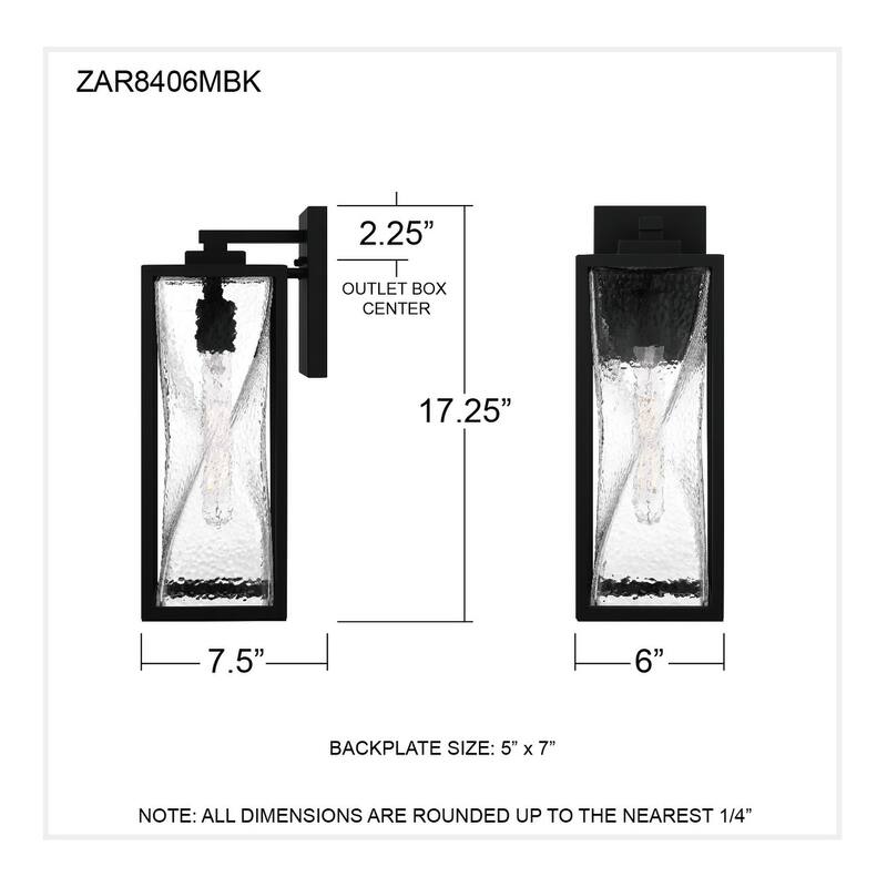Zarah 1-Light Matte Black Outdoor Wall Lantern