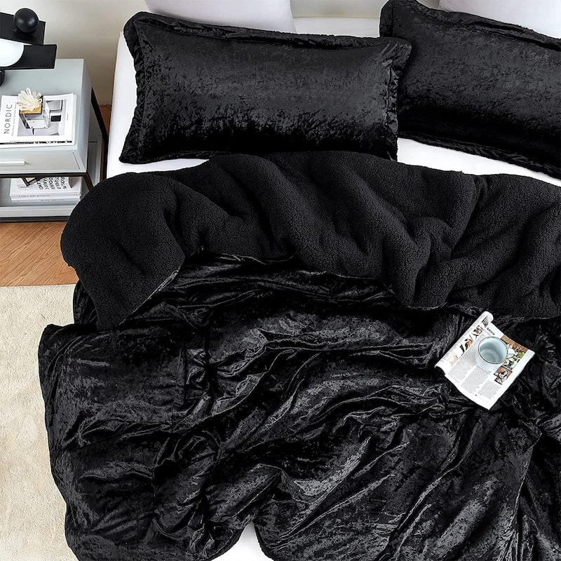 Velvet Crush - Coma Inducer® Oversized Comforter Set - Champagne Black