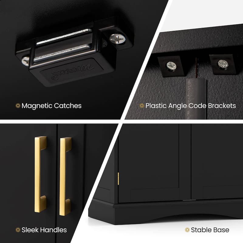 Costway Floor Storage Cabinet Modern Storage Organizer with Adjustable - See Details