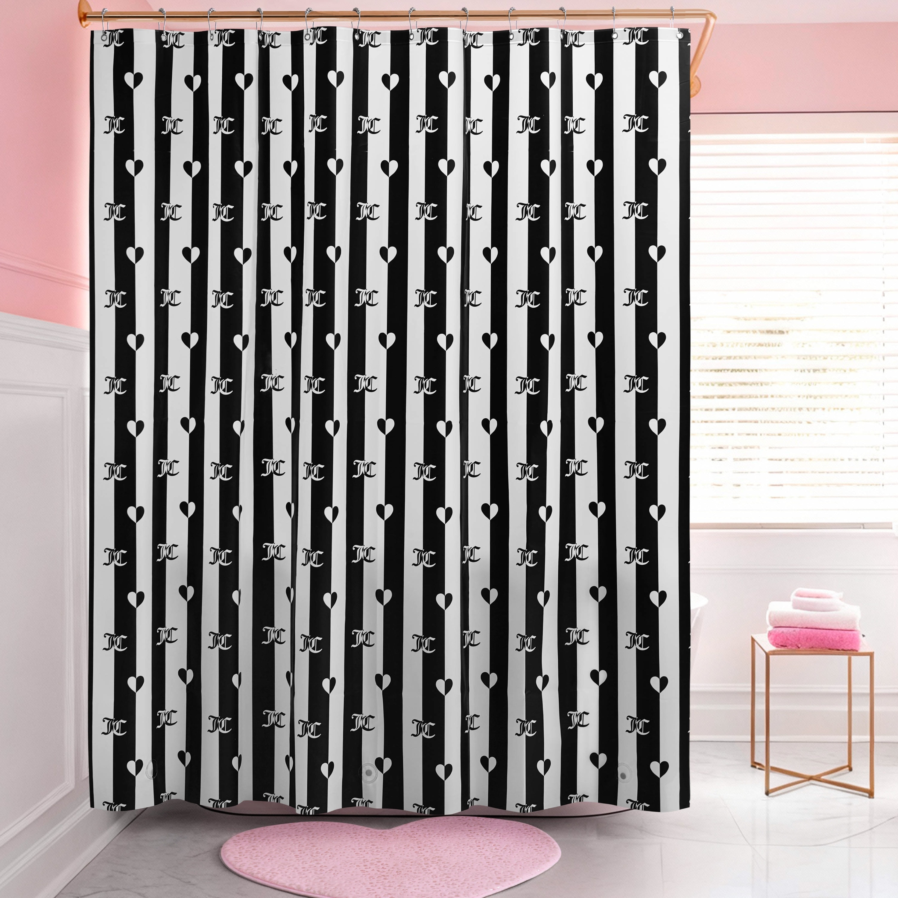 Juicy Couture 1-Piece PEVA Shower Curtain