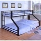 preview thumbnail 3 of 11, Drella Transitional Metal Bunk Bed with Ladder by Furniture of America Twin XL/Queen - Sand Black