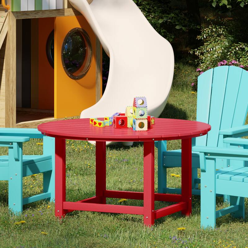 Polytrends Laguna Kids Outdoor 38" Round Poly Dining Table for Children