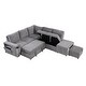 preview thumbnail 46 of 58, L Shaped Polyester Sectional Sofa with USB Ports and Cup Holders