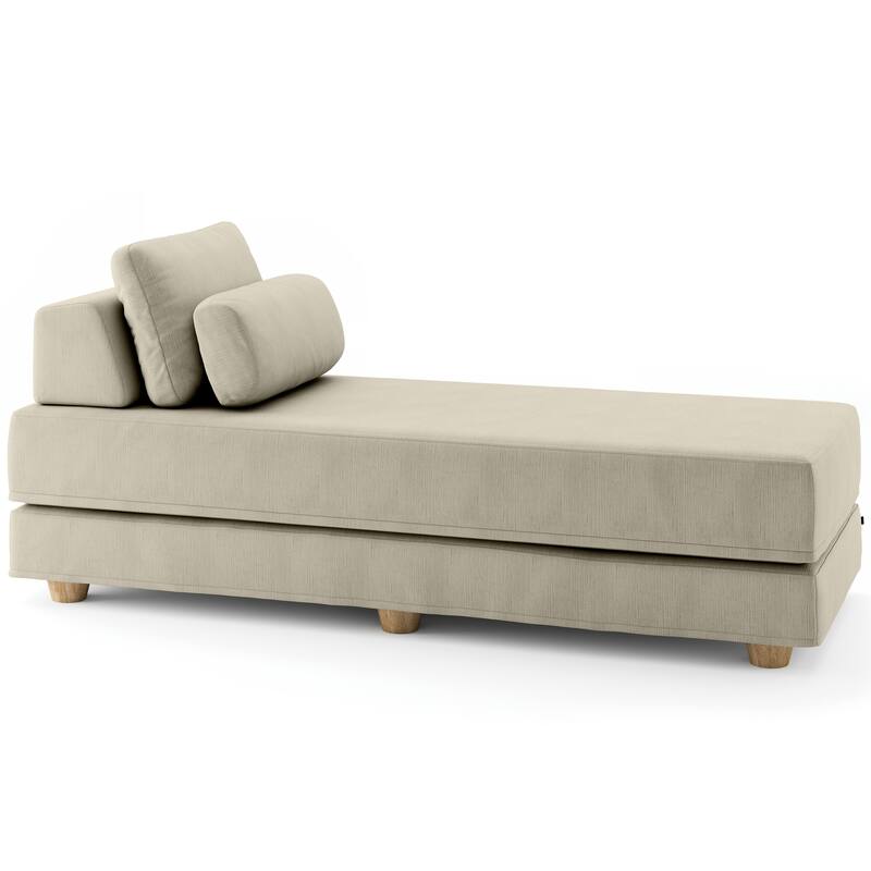 Jaxx Balshan Cushioned Micro-velvet Convertible Chaise Lounge Daybed