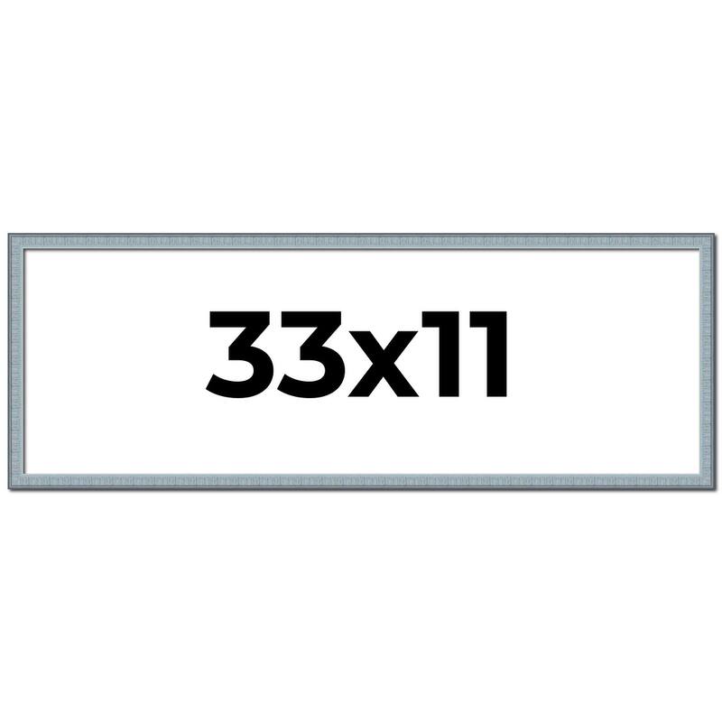 33x11 Frame Rustic Sky Blue Solid Wood Picture Frame | 0.75 Inch