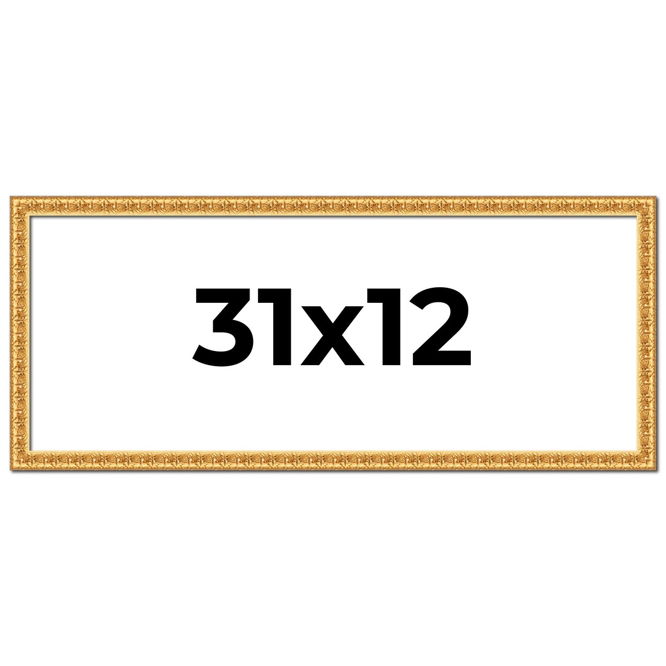 31x12 Frame Gold Real Wood Picture Frame Width 1 inches | Interior