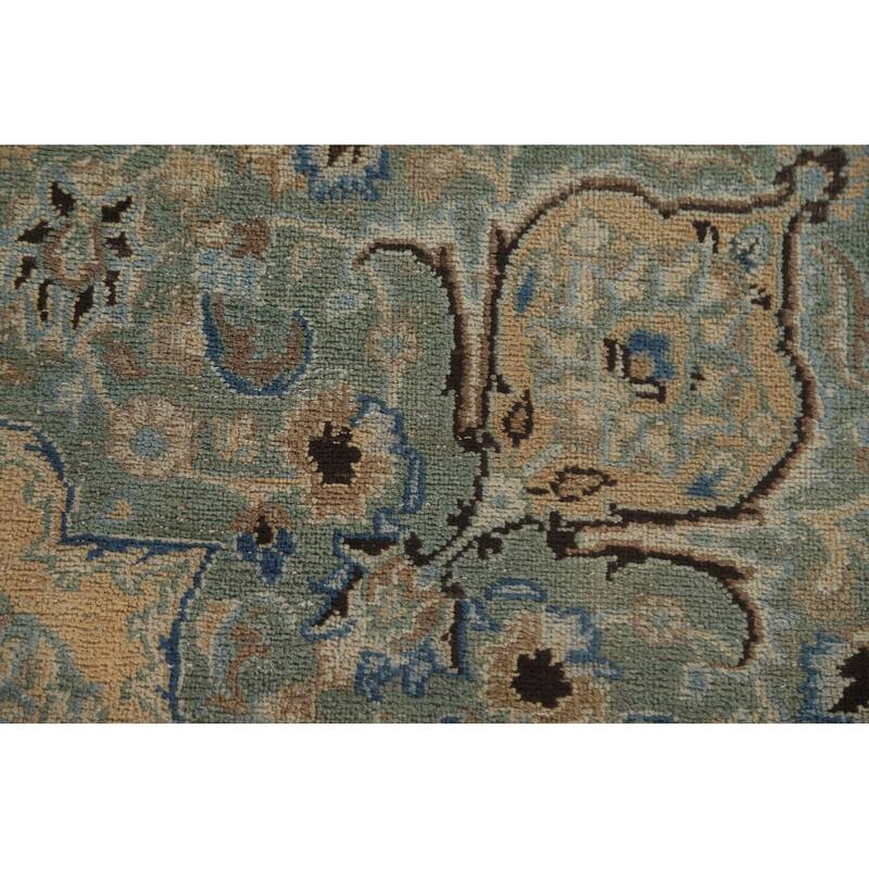 Hand Knotted Oriental 100% Wool Carpet Traditional Floral Oranges & Rust Mashad Area Rug - 10' 10'' X 9' 4''