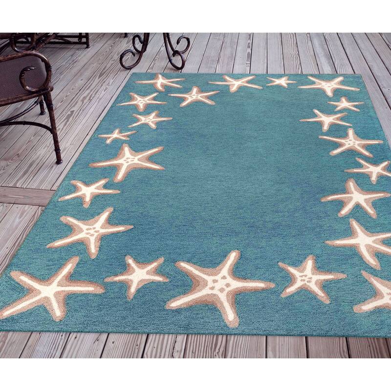 Liora Manne Capri Starfish Border Indoor/Outdoor Area Rug