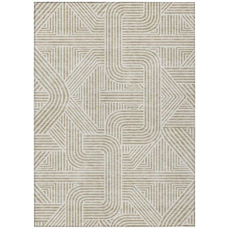 Machine Washable Indoor/ Outdoor Chantille Contemporary Geo Rug