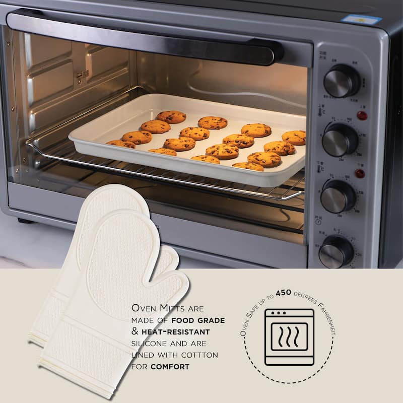 Country Kitchen Nonstick Stackable Bakeware Set - Durable, Easy Release Baking Set, Cream, 13 Pcs