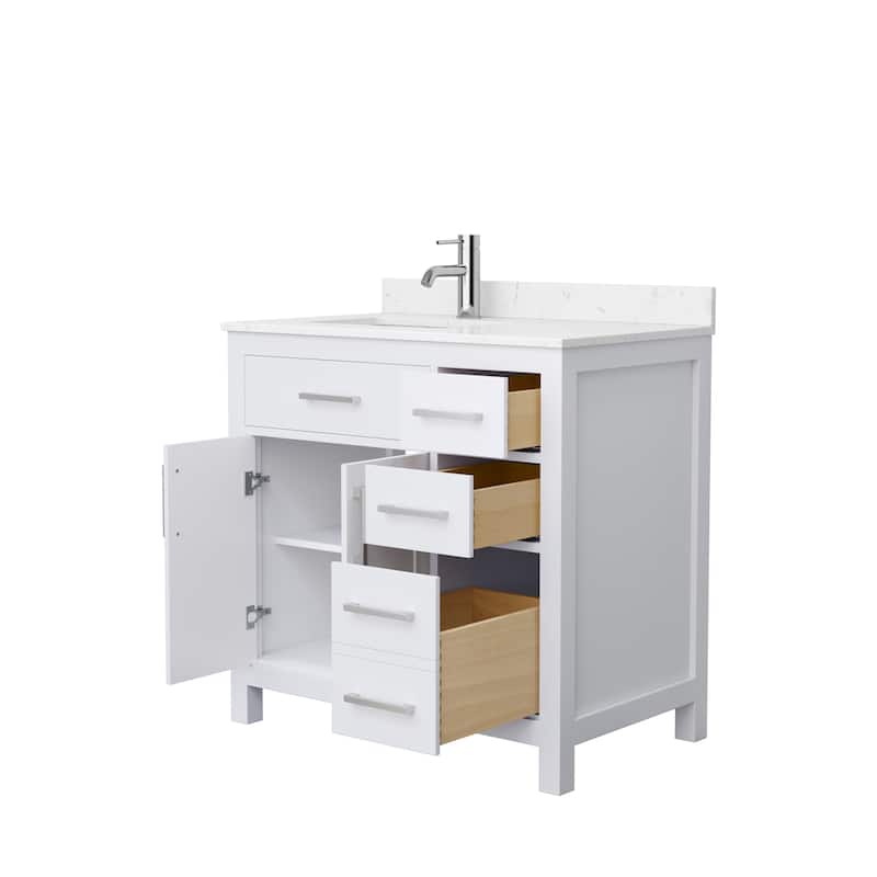 Beckett 36 Inch Single Vanity, Cultured Marble Top