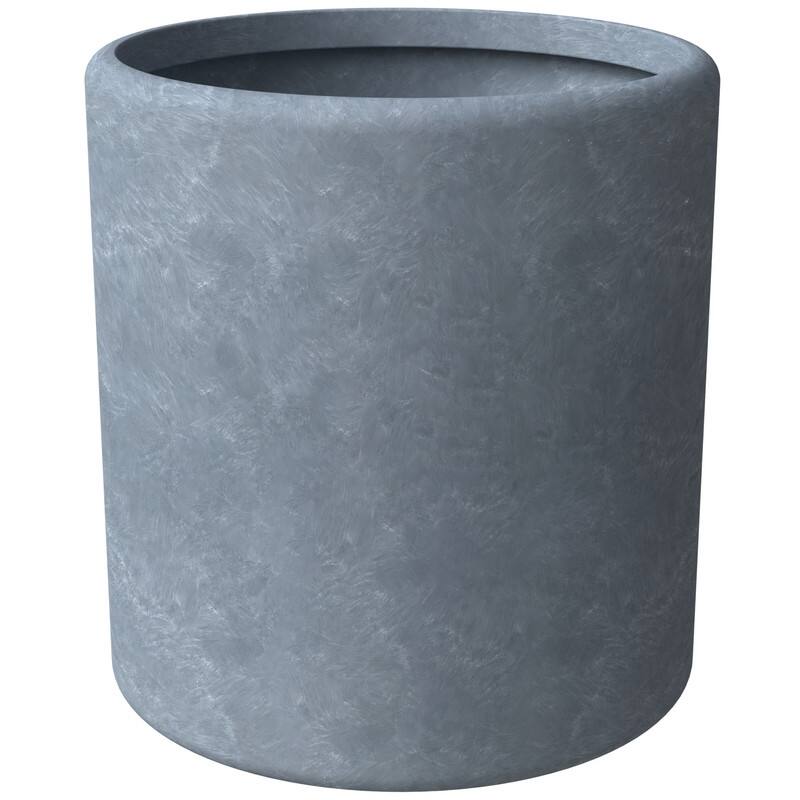 Tundra Series Round Fiberstone Planter - Modern 14"-30" Large Pot with Drainage - All-Weather Indoor/Outdoor Garden Planter