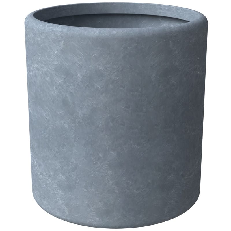 Tundra Series Round Fiberstone Planter - Modern 14"-30" Large Pot with Drainage - All-Weather Indoor/Outdoor Garden Planter
