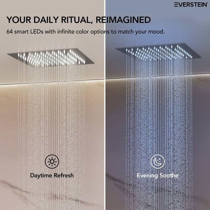 Celling Mounted 12 in. Rainfall LED Shower System with 6 in. Shower Head Handheld Shower Faucet Set