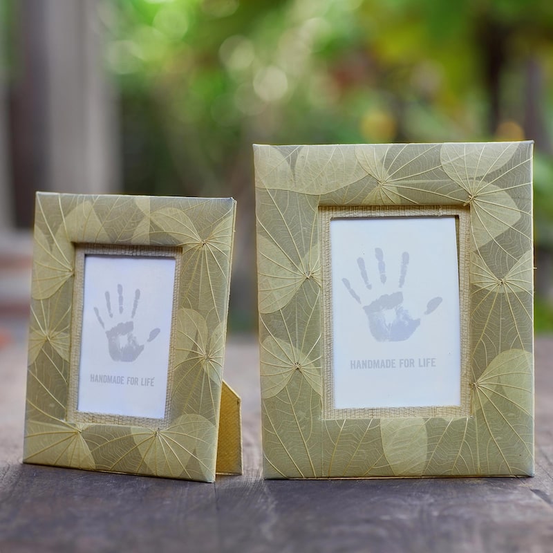 Novica Handmade Autumn Spirit In Grey Natural Fiber Photo Frames (Pair)