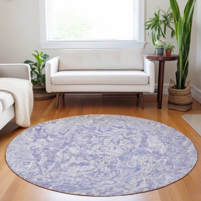 Machine Washable Indoor/ Outdoor Chantille Abstract Modern Rug