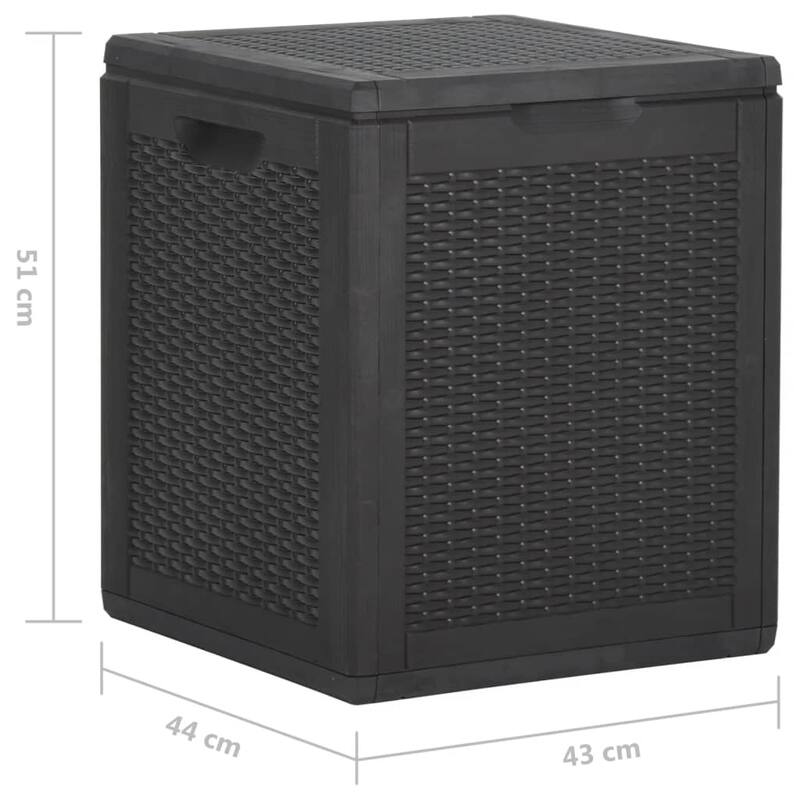 vidaXL Tool Box UV Resistant Outdoor Cushion Storage Box Tool Chest PP Rattan